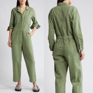 Treasure & Bond Herringbone Long Sleeve Utility Jumpsuit sz S Chore Gorpcore NWT